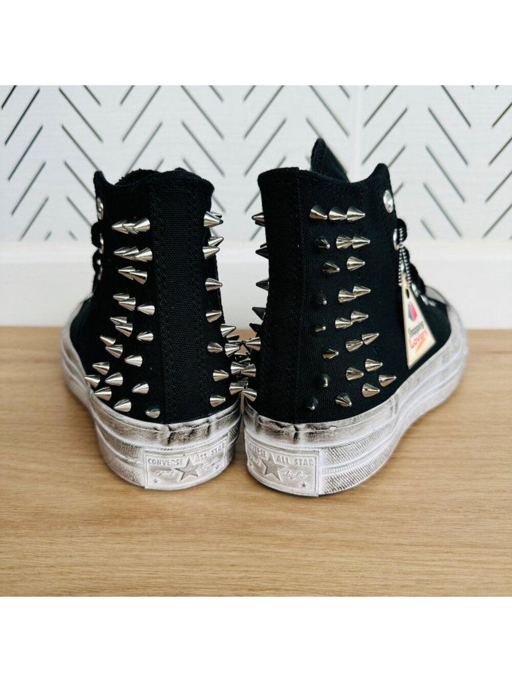 ⭐Converse Chuck 70 Hi Women's 5 Black Studded Spiked Punk Sneakers Shoes A07207C